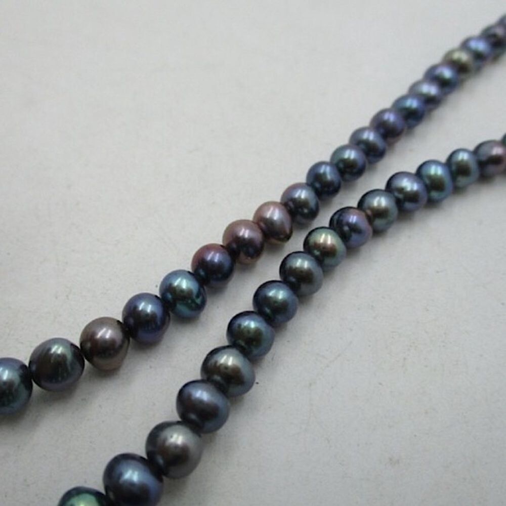 Vintage 14K Gold Peacock Pearl Single Strand Necklace 18inches